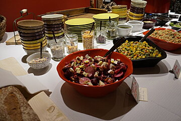a starter buffet at a restaurant in les gets