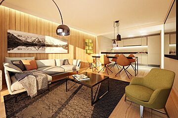 a lounge in an apartment