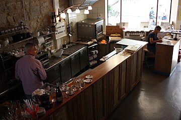 a bra and kitchen in a restaurant in provence