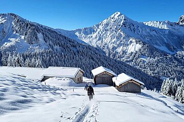 Skiing in thick snow in Morzine