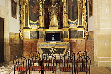 a video screen set up in a church