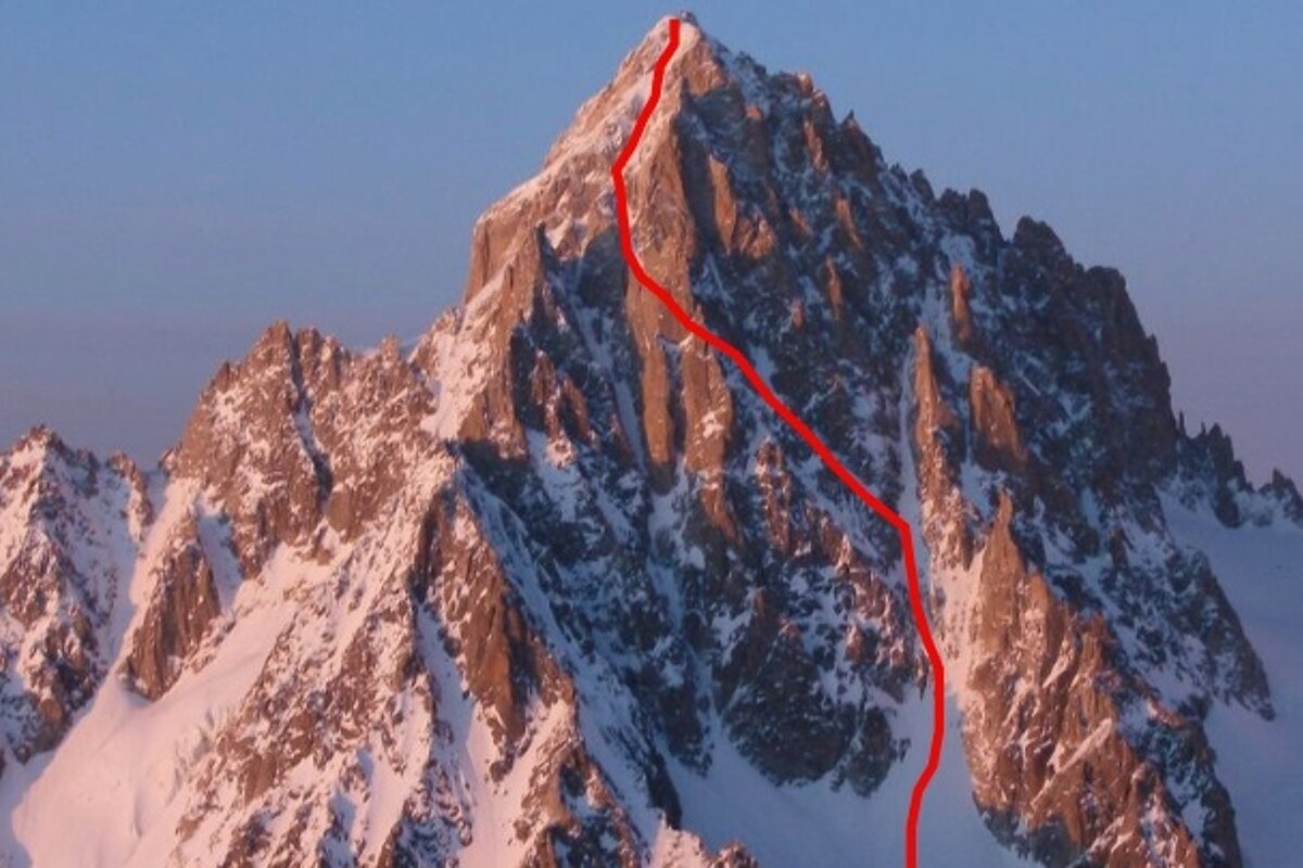 a new line on a mountain in chamonix