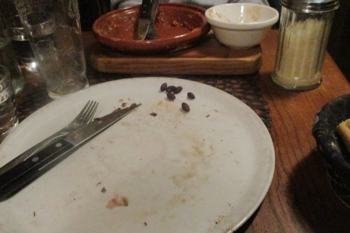 empty plates at the end of the meal