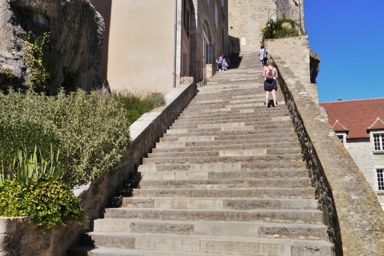 steps up to the sanctuary in rocamadour