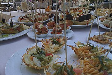 table full of food at La placeta