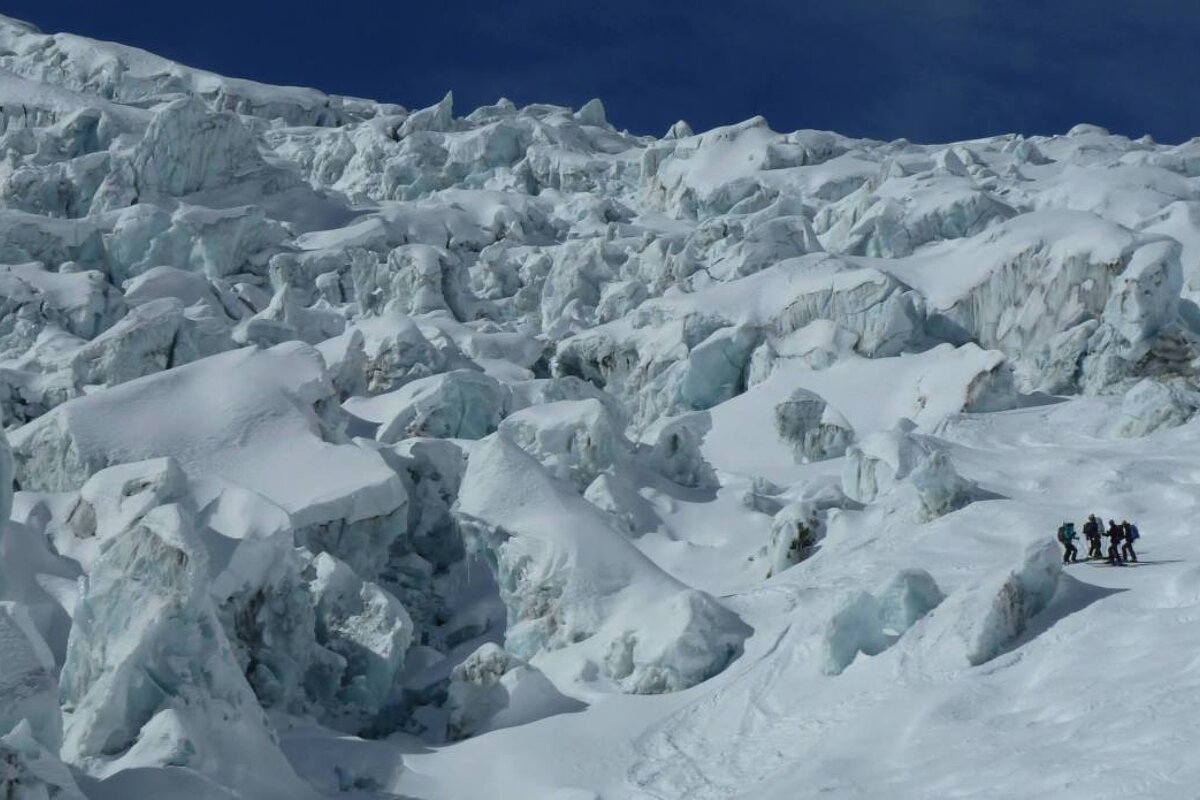 glaciers on the valley blanche