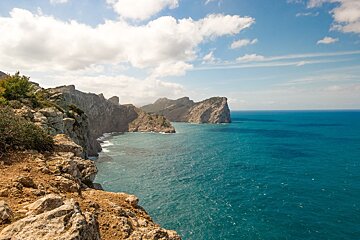 Looking up the coast of cap de Formentor