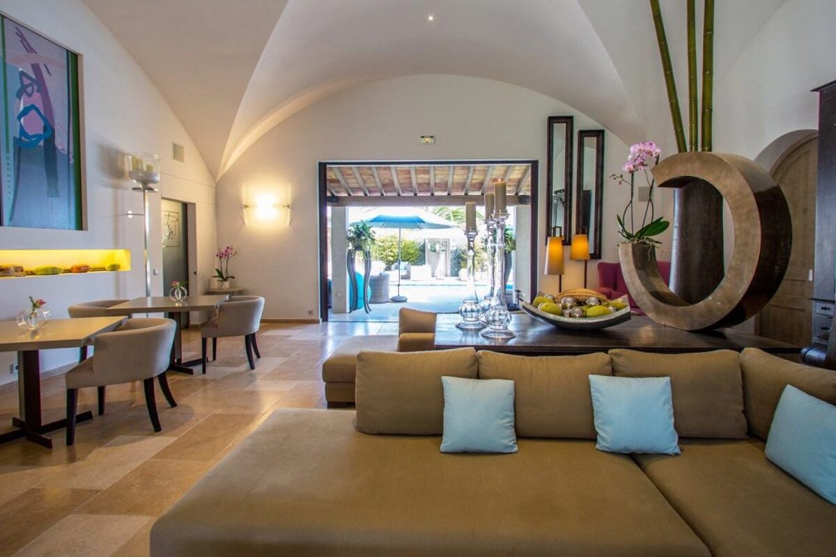 Le Pre de la Mer Hotel, Saint Tropez lounge room 