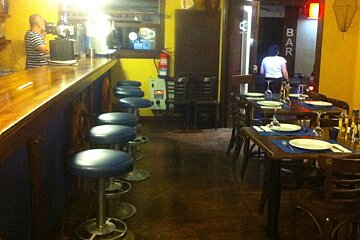 a bar and more tables in a mallorca restaurant