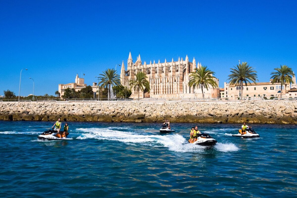 Jet skiing around Palma Bay