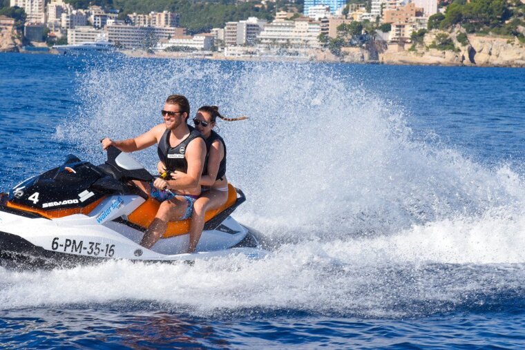 Jet skiing around Palma Bay