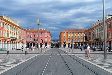 tram lines going through the square