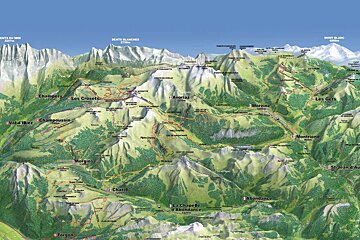 a map of the portes du soleil in summer