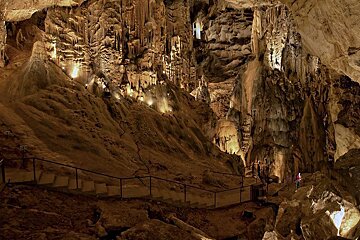 interior of a huge cave in Provence