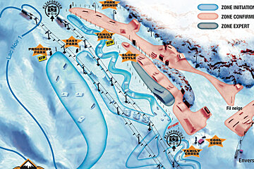 a map of a snowpark in 2 alpes