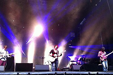 An image of a band on stage