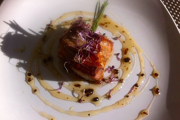 a plate of food in a north mallorca restuaurant