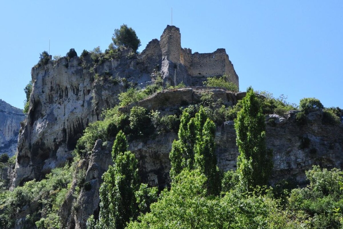 The ancient chateau fortress at the top of Saumane in Vaucluse