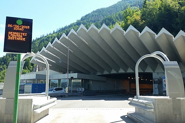 the French entrance to the mont blanc tunnel