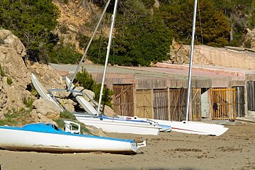 Boat sheds at cala san vincente