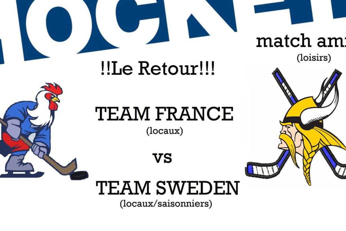 A poster for a hockey game between team france and team sweden