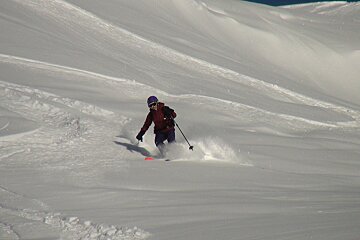 skier in powder