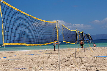 the beach volleyball nets