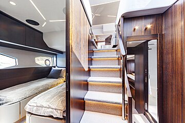 Stairs leading up to the second floor of a boat