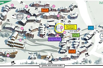 A map showing the location of apartments cassopee