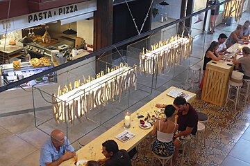tables in a gastro market in palma