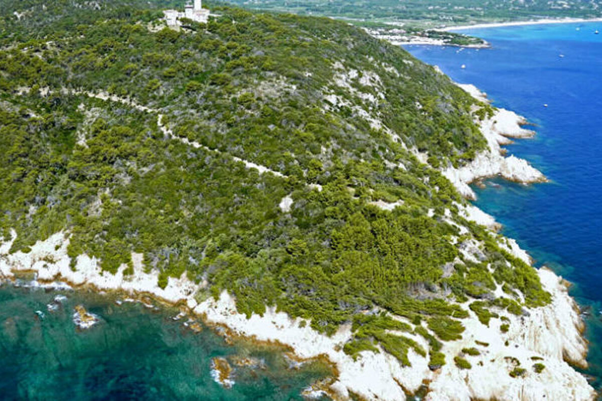 an aerial view of the cap