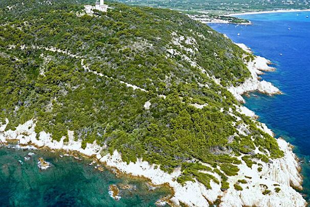 an aerial view of the cap