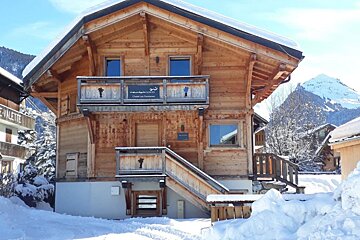 A rustic wooden chalet,