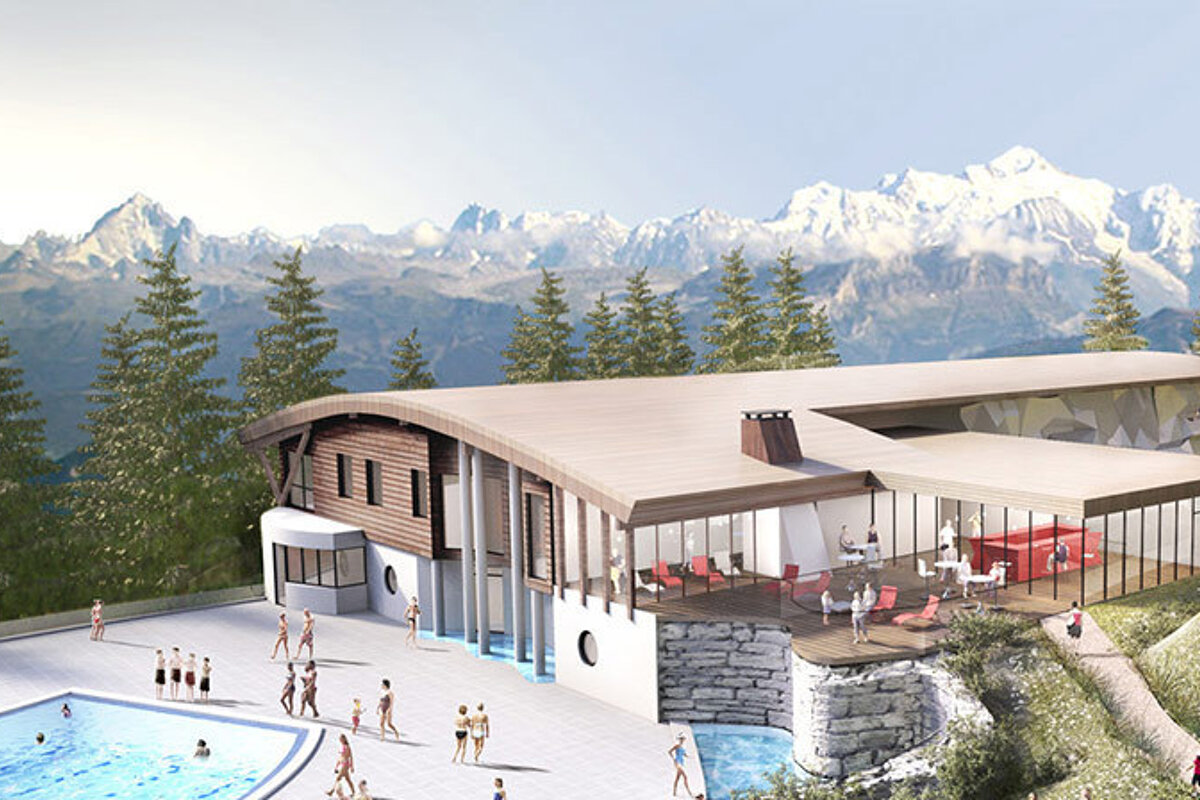 an artists impression of a new sports centre in Les Arcs