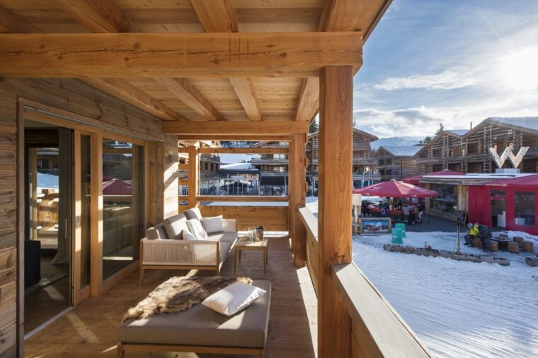 Agate Apartment, Verbier - Centre balcony