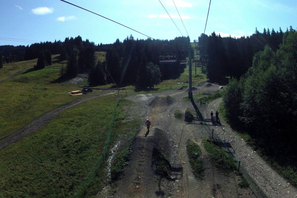 a mountain bike skills area in Les Gets