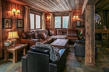 a rusitc yet modern looking lounge