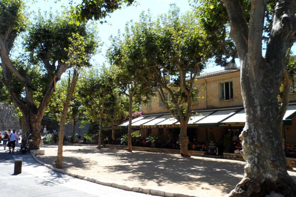 a petanque court in  village in nice