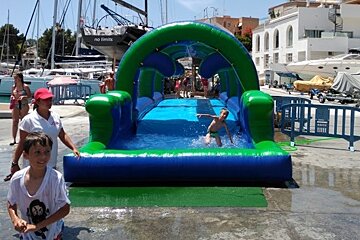 a water slide at port calanova mallorca