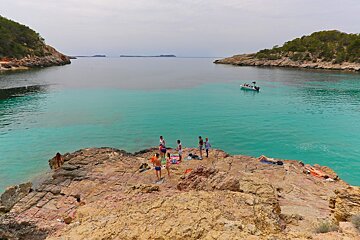 Rock outcrop at Cala Salada ibiza