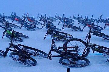mountain bikes on the glacier MTB