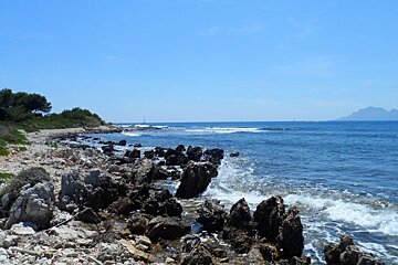 rock outcrops in the sea near cannes