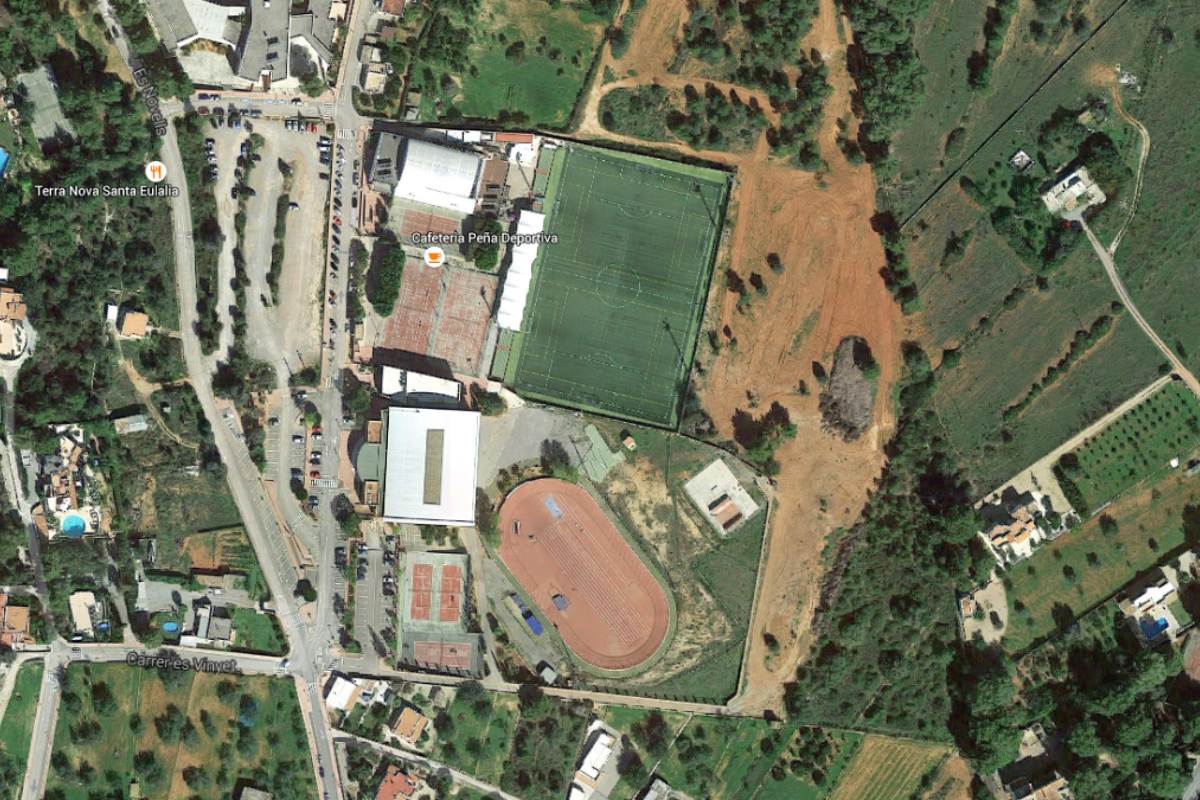 aerial of the sports centre in Santa Eulalia