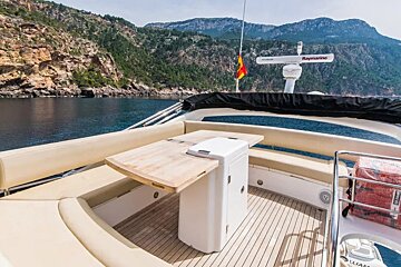 A boat with a raymarine antenna on top of it