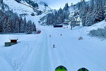 view from the chair lift in Avoriaz