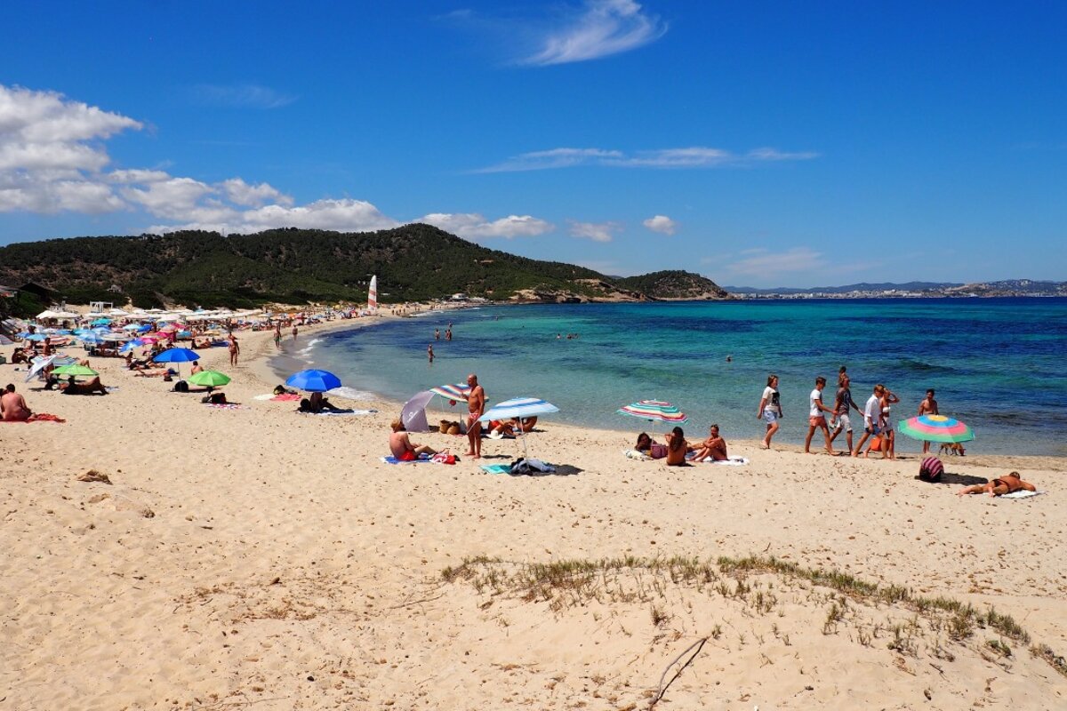 a stretch of sand on es cavallet beach ibiza