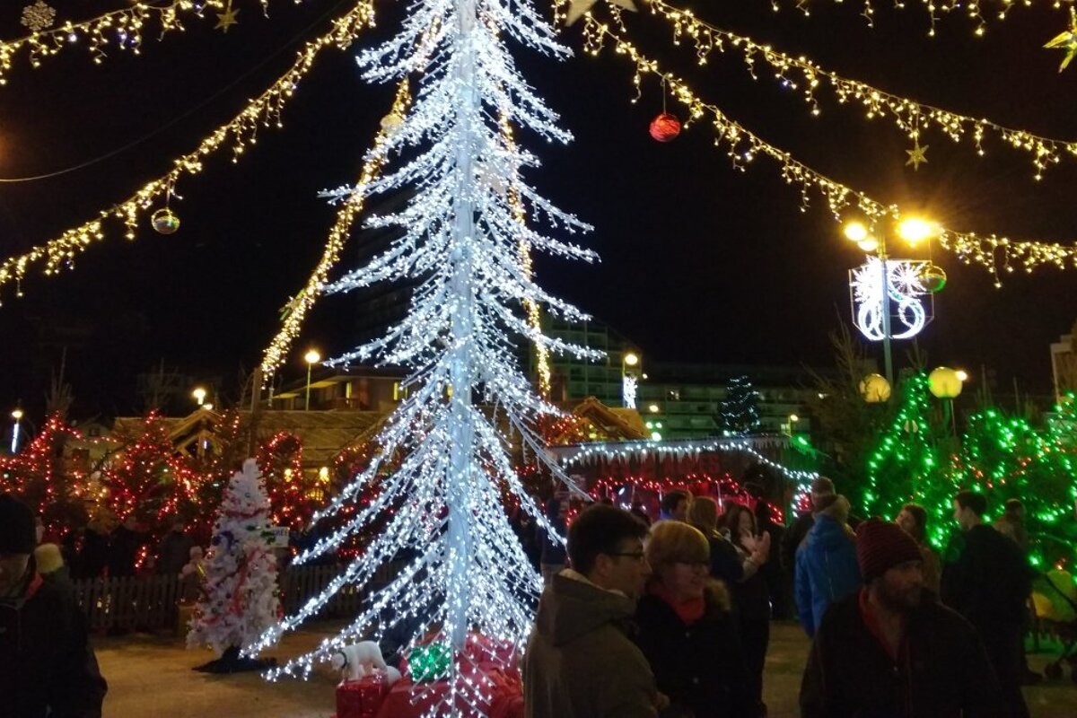 lights in 2 alpes at christmas