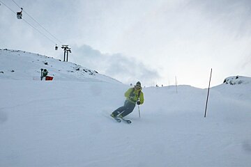 Though firm in places the pistes  were in good condition for early December
