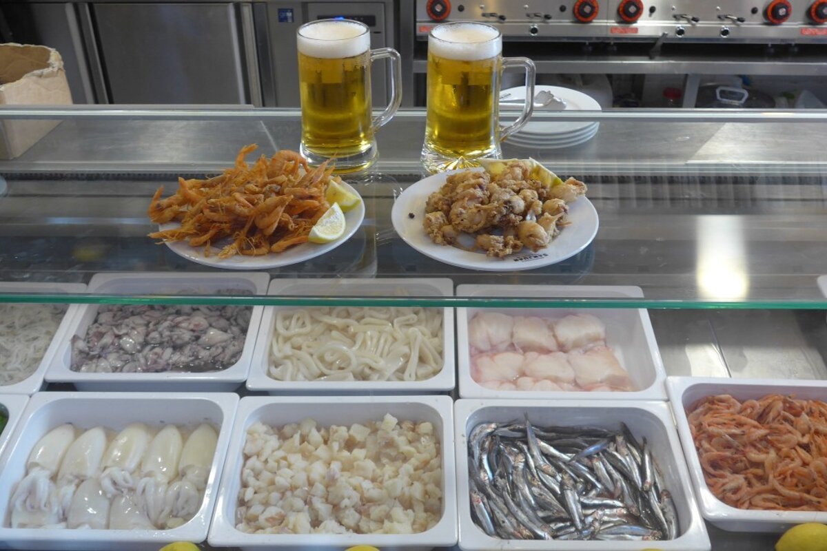 oriental food on display in a market