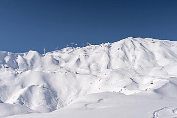 snow covered mountains in La Plagne
